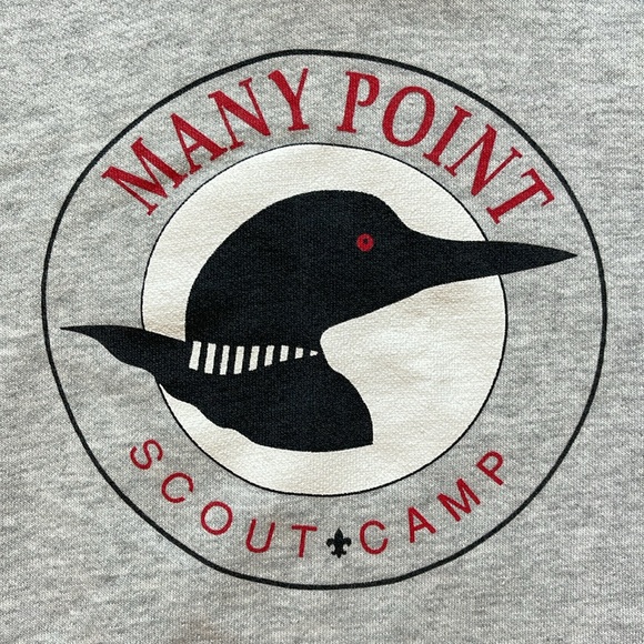 Vintage 90s Scout Camp Nature Loon Graphic Hoodie - Picture 2 of 7